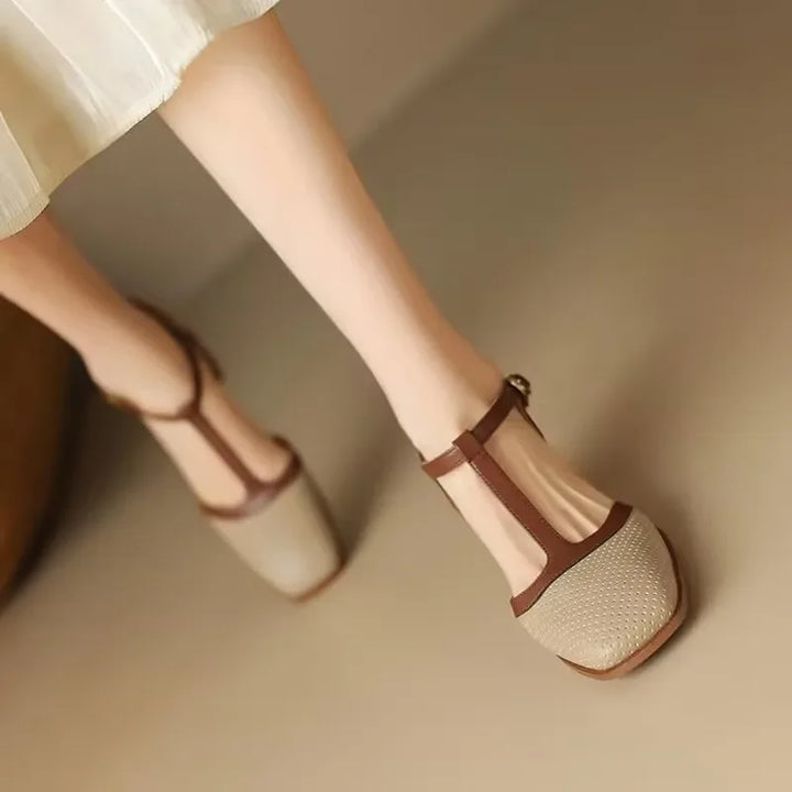 Isava Buty na Średnim Obcasie z Prawdziwej Skóry