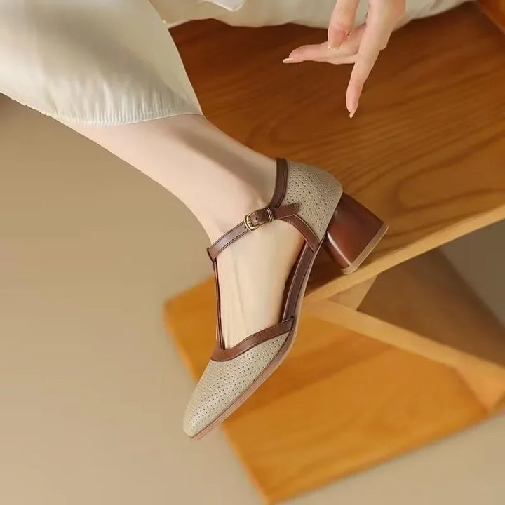 Isava Buty na Średnim Obcasie z Prawdziwej Skóry