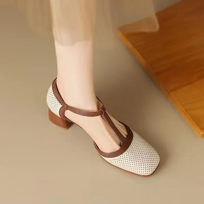 Isava Buty na Średnim Obcasie z Prawdziwej Skóry