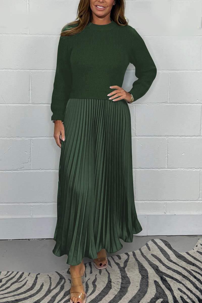 Claudia – Maxikleid mit Pullover und Plisseerock