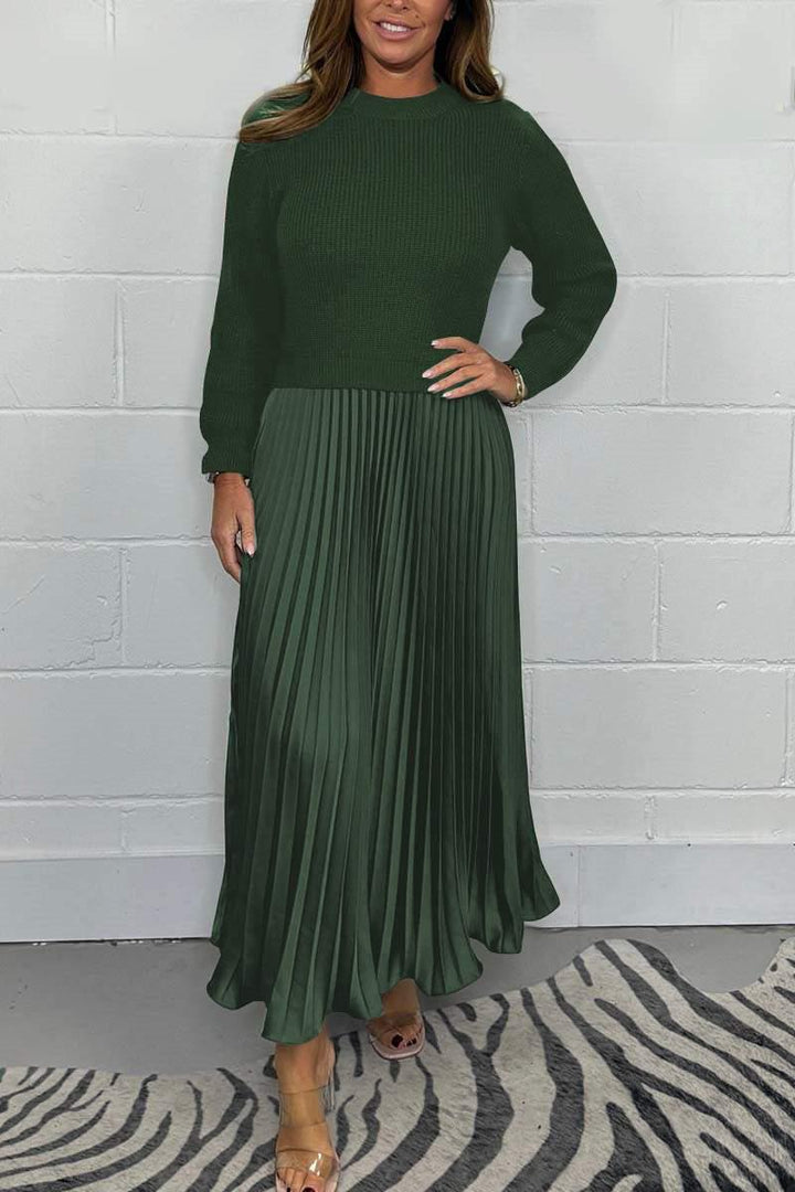 Claudia – Maxikleid mit Pullover und Plisseerock