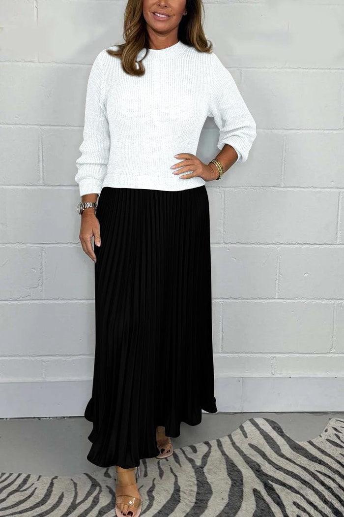 Claudia – Maxikleid mit Pullover und Plisseerock
