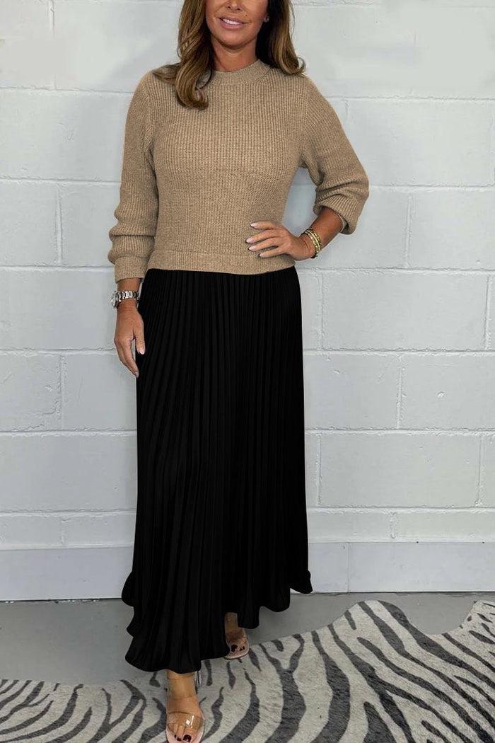 Claudia – Maxikleid mit Pullover und Plisseerock