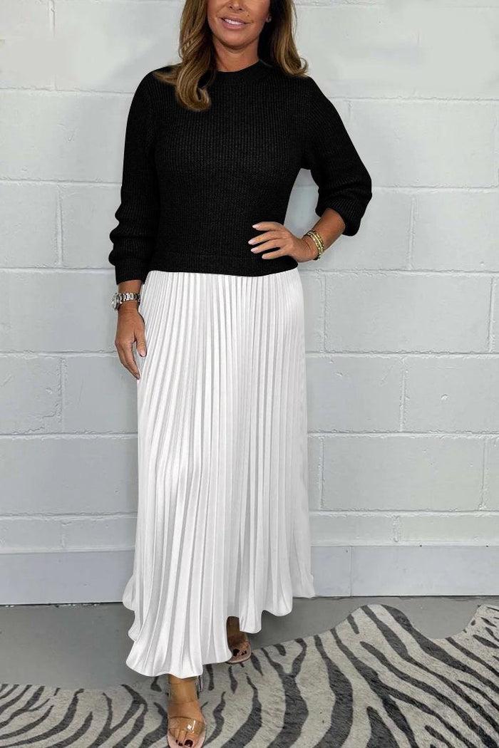 Claudia – Maxikleid mit Pullover und Plisseerock