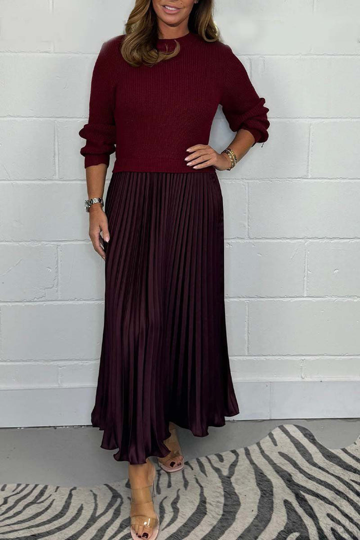 Claudia – Maxikleid mit Pullover und Plisseerock