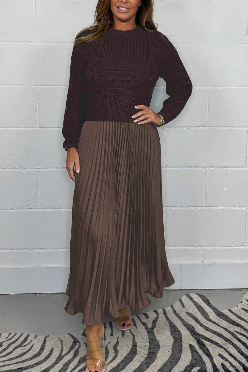 Claudia – Maxikleid mit Pullover und Plisseerock