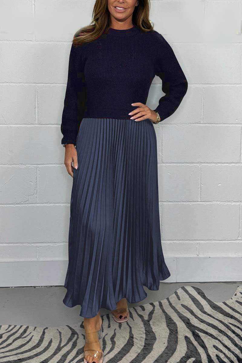 Claudia – Maxikleid mit Pullover und Plisseerock
