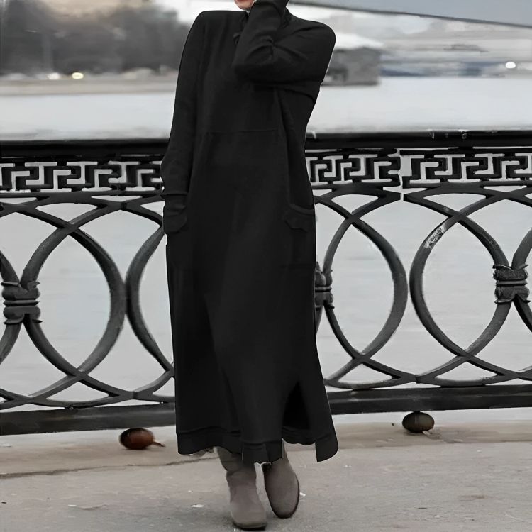 Maxi Mara Kleid – Gemütliches, langes Kleid mit langen Ärmeln für den Winter