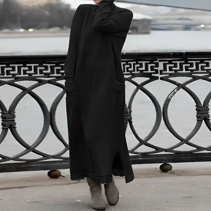 Maxi Mara Kleid – Gemütliches, langes Kleid mit langen Ärmeln für den Winter