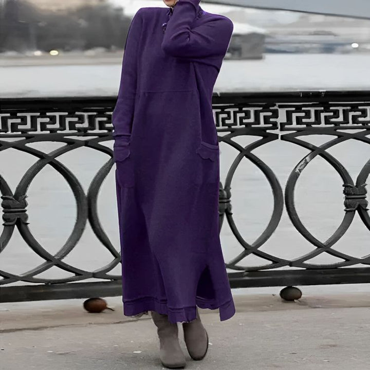 Maxi Mara Kleid – Gemütliches, langes Kleid mit langen Ärmeln für den Winter