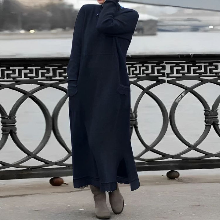 Maxi Mara Kleid – Gemütliches, langes Kleid mit langen Ärmeln für den Winter