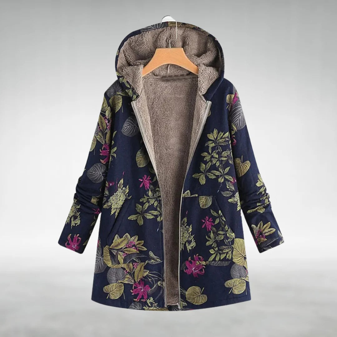 Savannah™ | Fleece-Jacke mit Kapuze und Blumenmuster