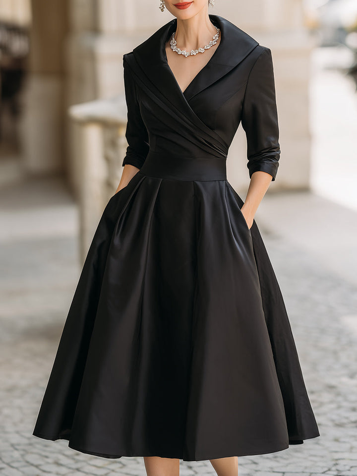 Dharmay | Elegantes Midikleid mit langen Ärmeln