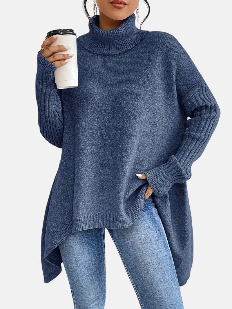 BRIGITTE – LANGER PULLOVER MIT KRAGEN