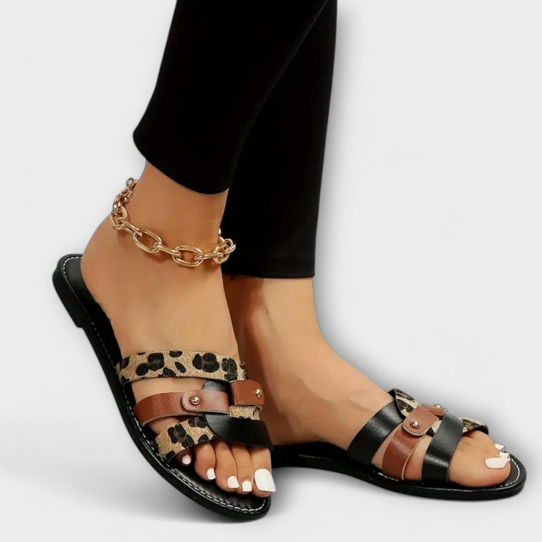 MATHILE | SANDALEN LEOPARD KREUZRIEMEN