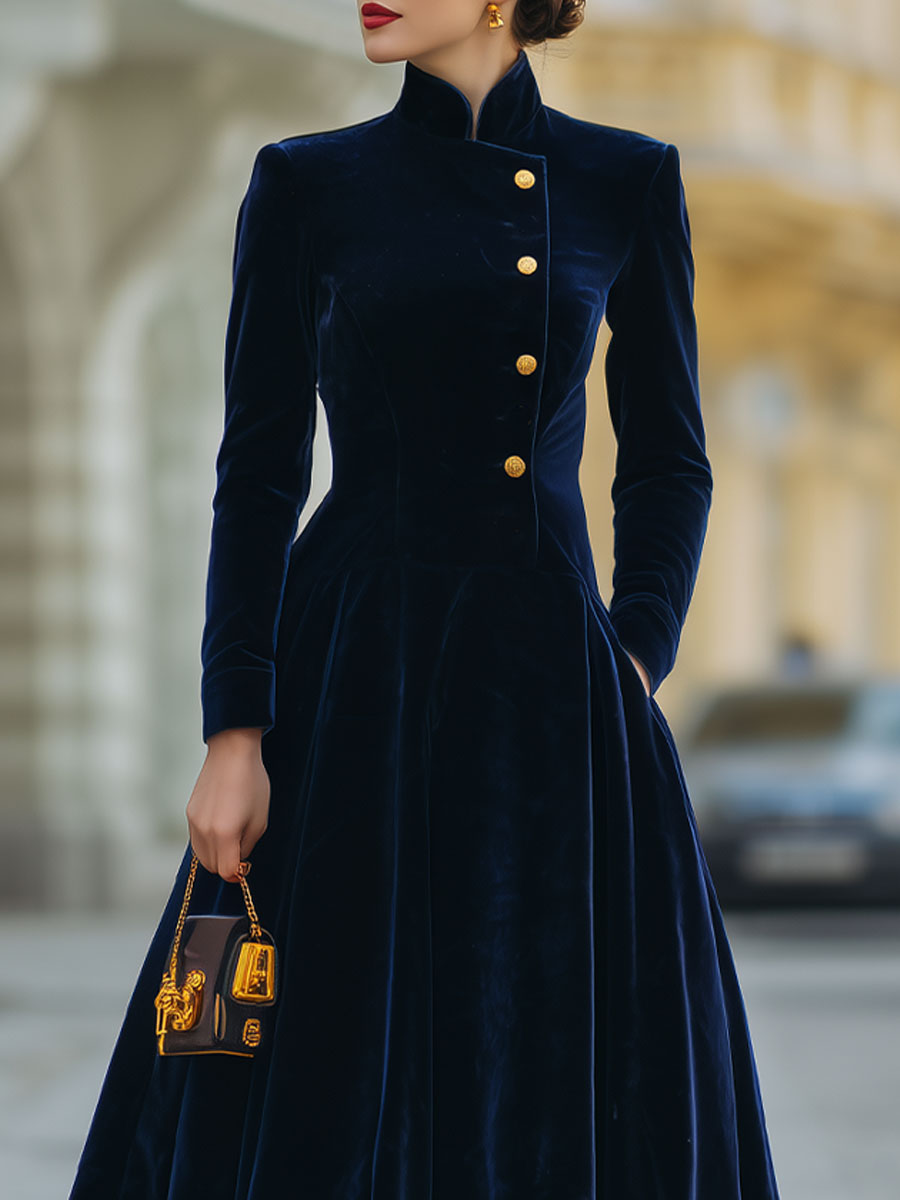 Natalia | A-Linien-Kleid mit goldenen Akzenten