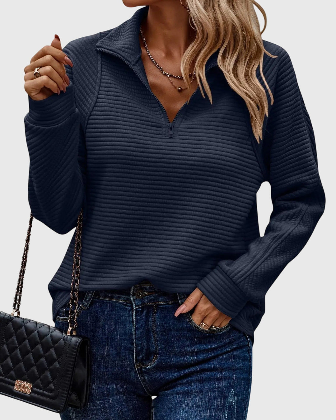 Abigail™ | Elegancki Sweter z Zamkiem