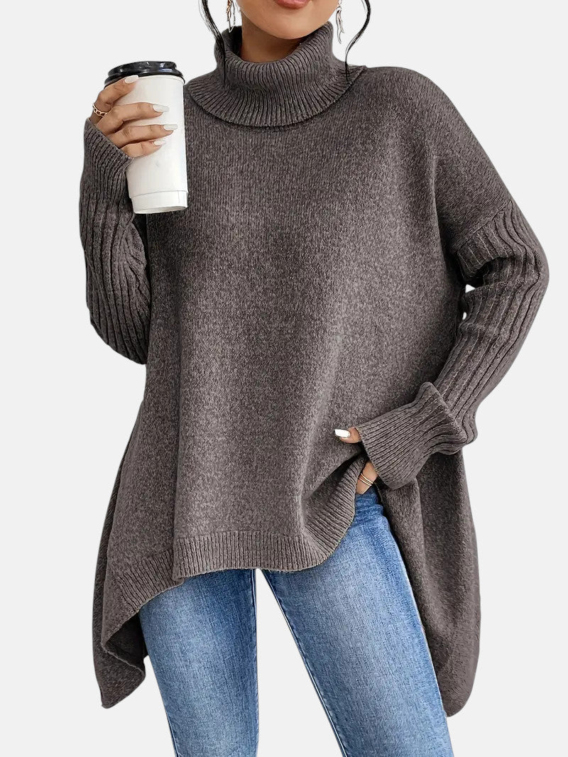 BRIGITTE – LANGER PULLOVER MIT KRAGEN