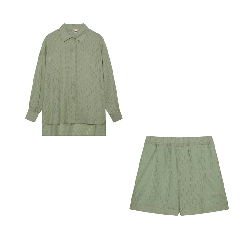 CHARLOTTE | LOUNGE-SET MIT SHIRT UND SHORTS