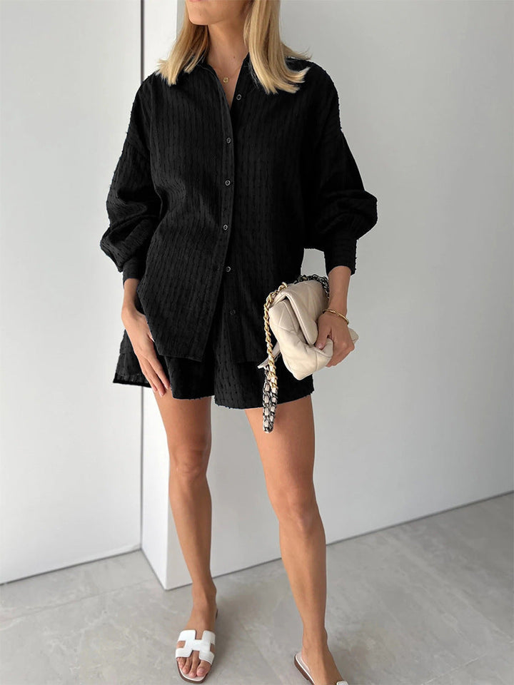 CHARLOTTE | LOUNGE-SET MIT SHIRT UND SHORTS