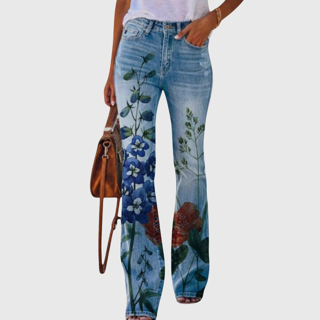 Damenhose mit Blumenmuster