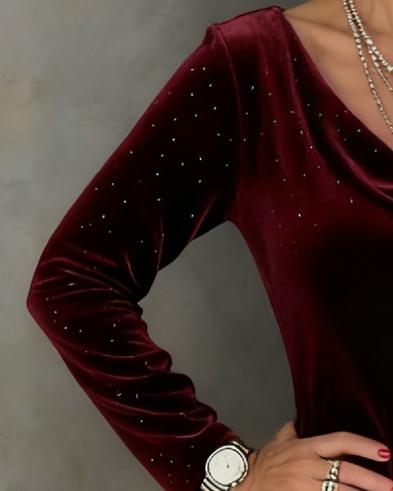 Aubrey | Gerades Kleid mit Glitzereffekt