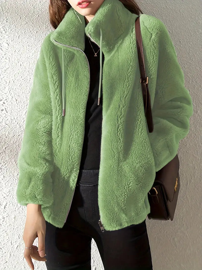 Maliza - Stylische Fleecejacke mit Kunstfell