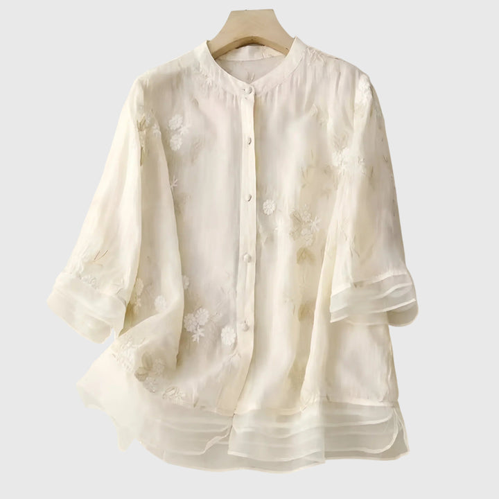 Nellie | Blouse with Embroidered Flowers
