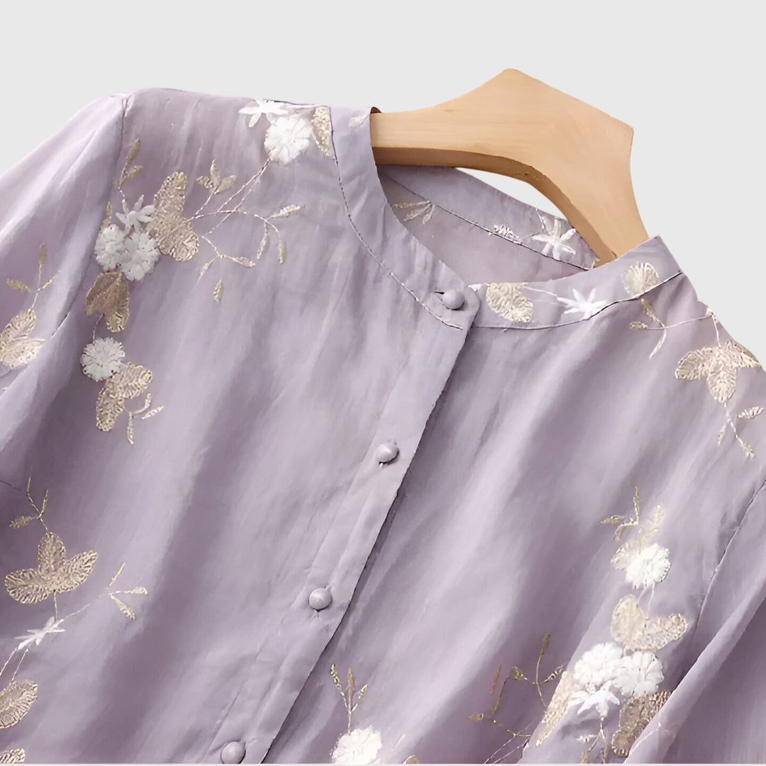 Nellie | Blouse with Embroidered Flowers
