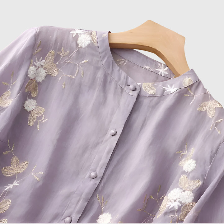 Nellie | Blouse with Embroidered Flowers