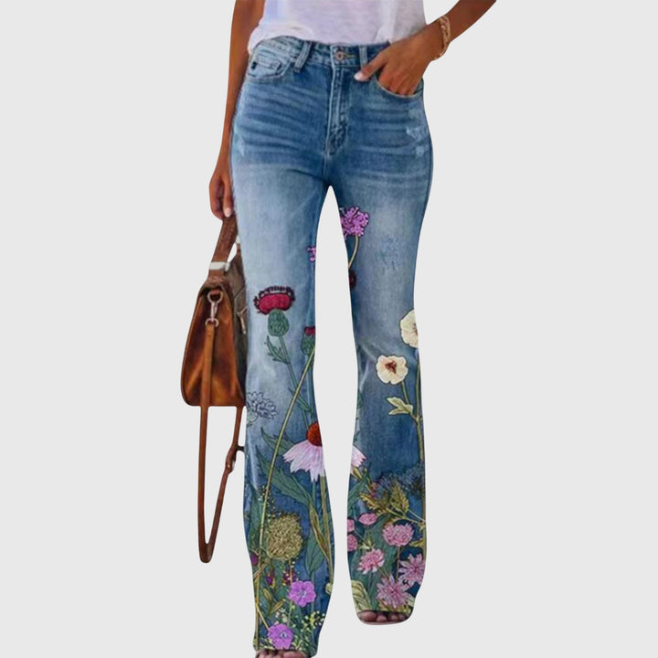 Damenhose mit Blumenmuster