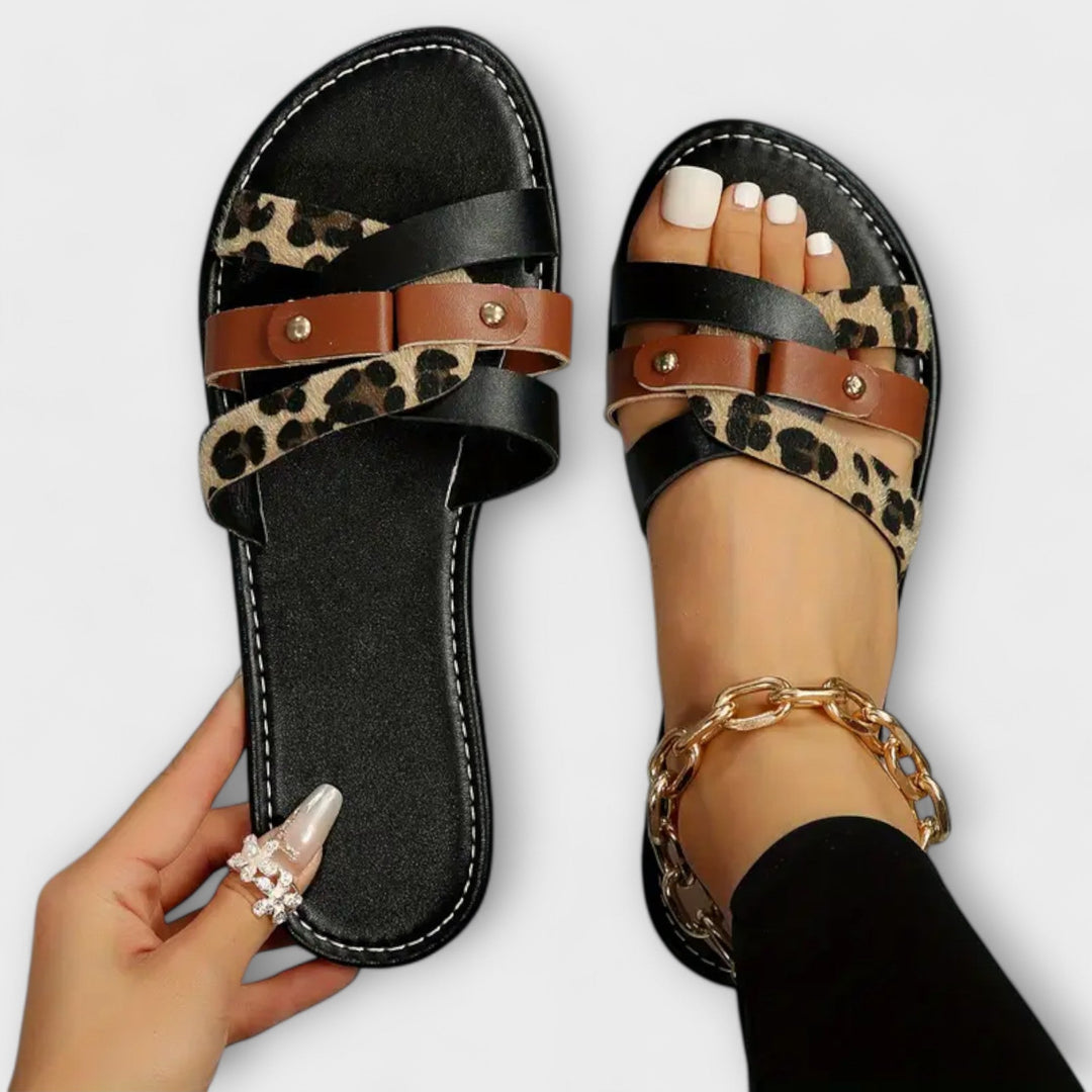 MATHILE | SANDALEN LEOPARD KREUZRIEMEN