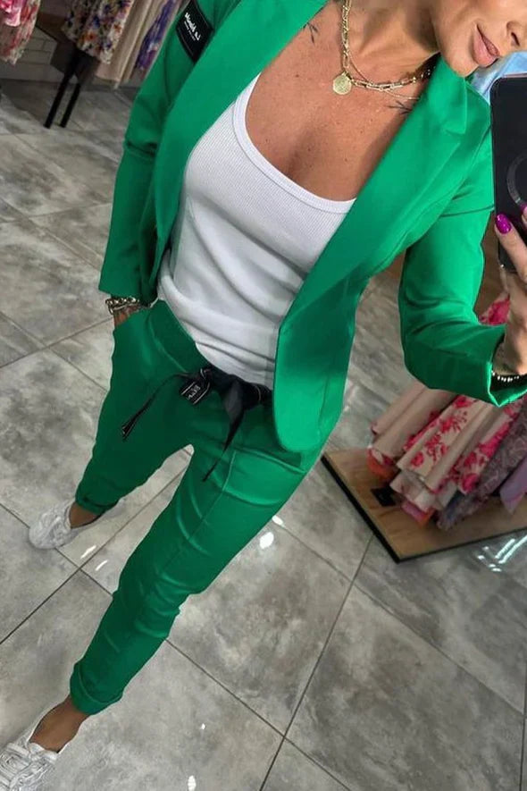 Fenna™ Zweiteiliges, einfarbiges Freizeit-Ensemble für Damen