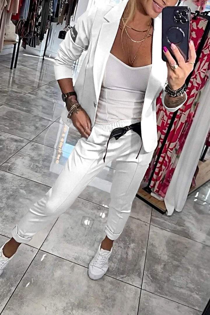 Fenna™ Zweiteiliges, einfarbiges Freizeit-Ensemble für Damen
