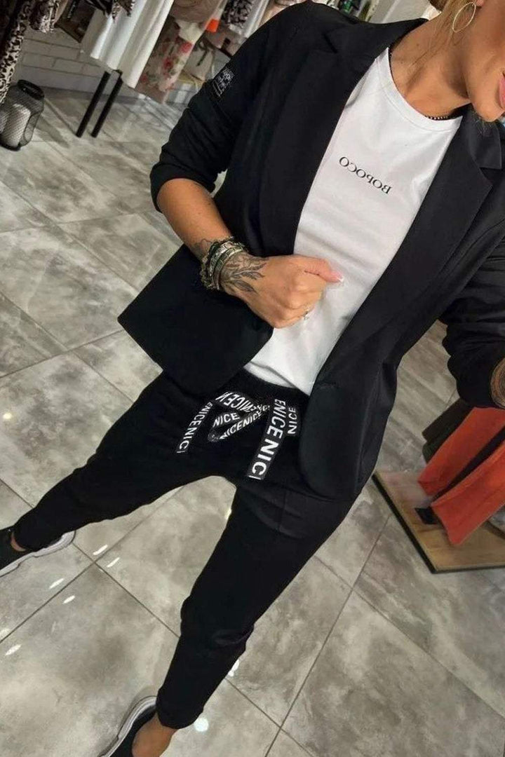 Fenna™ Zweiteiliges, einfarbiges Freizeit-Ensemble für Damen