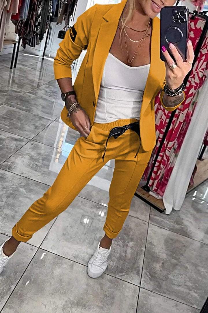 Fenna™ Zweiteiliges, einfarbiges Freizeit-Ensemble für Damen