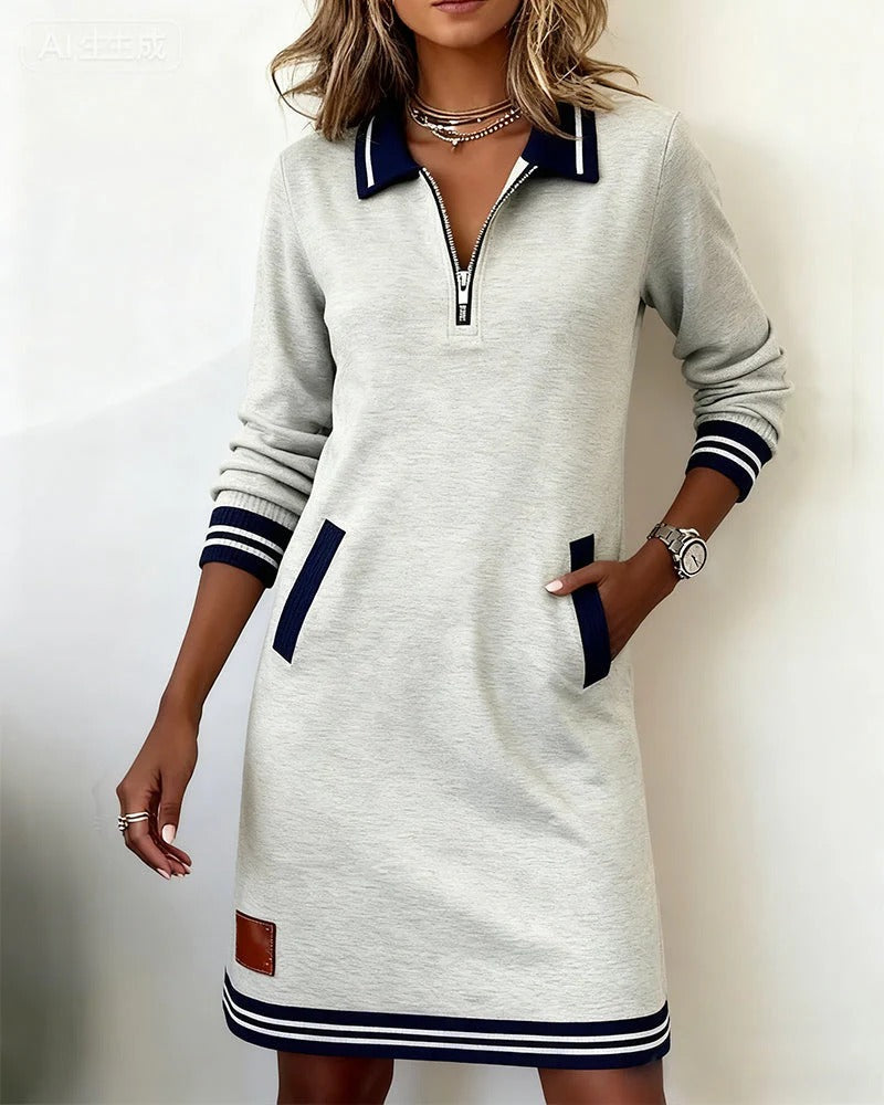Sophie | Elegantes Langarmkleid aus Baumwolle