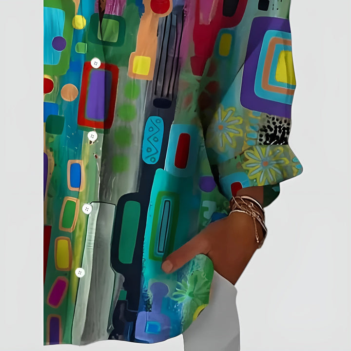 BLUZKA EDNA™ MIT GEOMETRISCHEM MUSTER