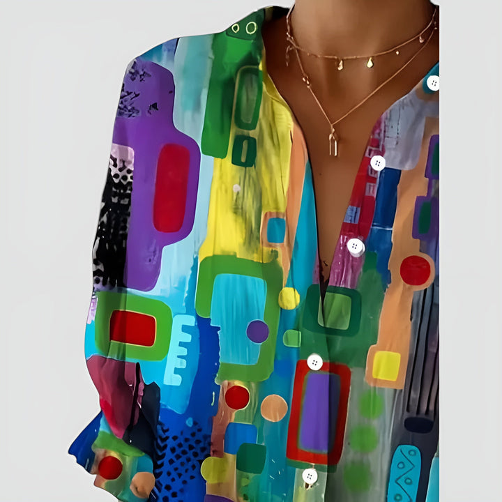 BLUZKA EDNA™ MIT GEOMETRISCHEM MUSTER