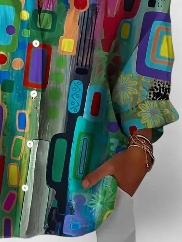 Rose | Blouse with a geometric pattern