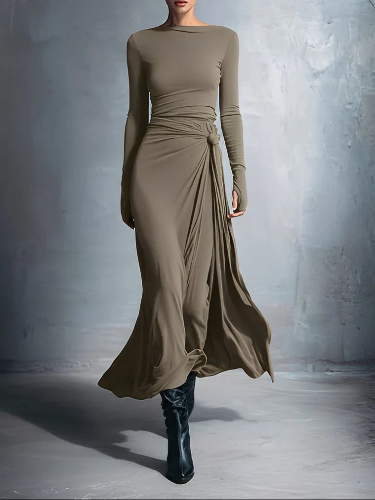 Naiara ❘ Maxi-jurk met zijdelingse knoop